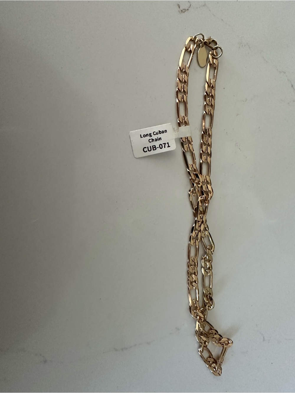 Gold Figaro Chain Necklace with Polished Finish